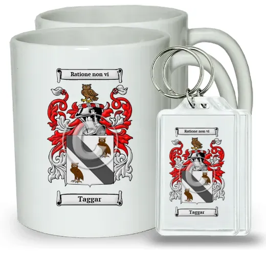 Taggar Pair of Coffee Mugs and Pair of Keychains