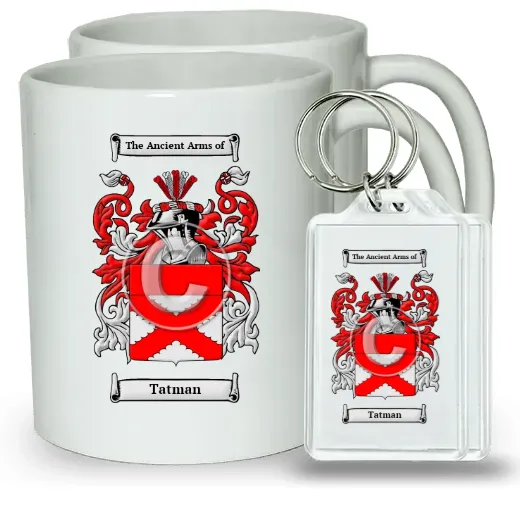 Tatman Pair of Coffee Mugs and Pair of Keychains