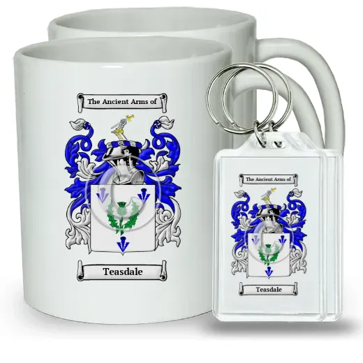 Teasdale Pair of Coffee Mugs and Pair of Keychains