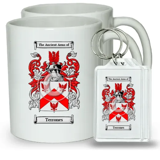 Terrones Pair of Coffee Mugs and Pair of Keychains