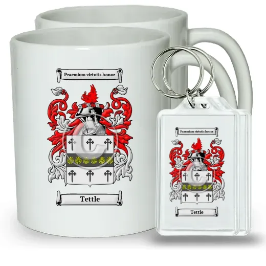 Tettle Pair of Coffee Mugs and Pair of Keychains