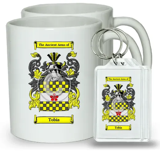 Tobia Pair of Coffee Mugs and Pair of Keychains