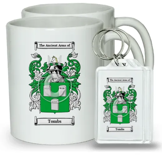 Tombs Pair of Coffee Mugs and Pair of Keychains