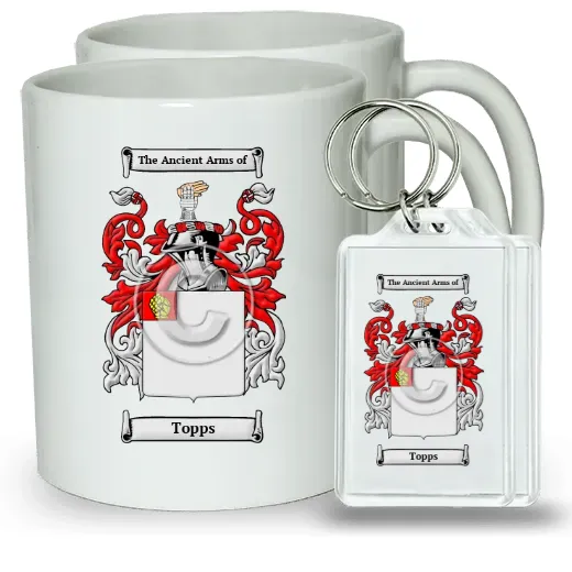 Topps Pair of Coffee Mugs and Pair of Keychains