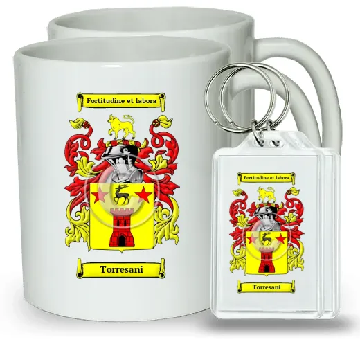 Torresani Pair of Coffee Mugs and Pair of Keychains