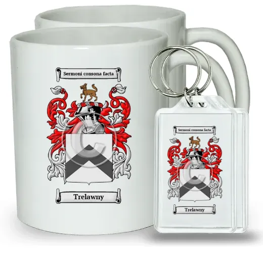 Trelawny Pair of Coffee Mugs and Pair of Keychains