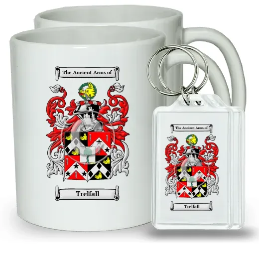 Trelfall Pair of Coffee Mugs and Pair of Keychains