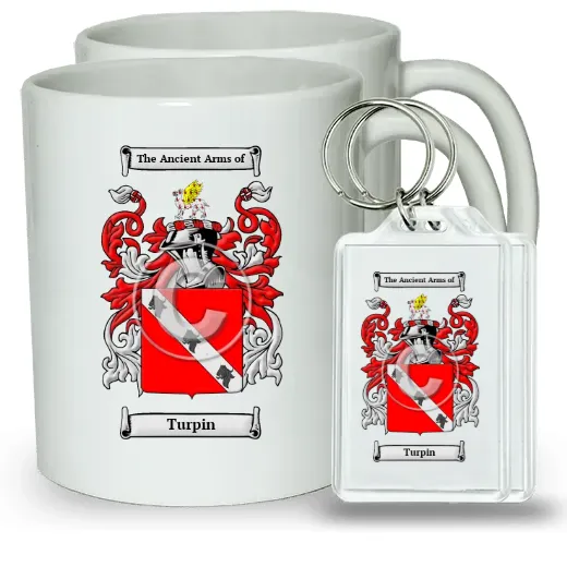 Turpin Pair of Coffee Mugs and Pair of Keychains