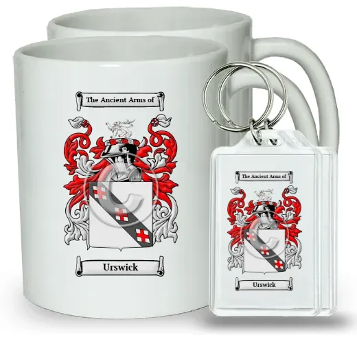 Urswick Pair of Coffee Mugs and Pair of Keychains