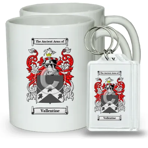 Vallentine Pair of Coffee Mugs and Pair of Keychains
