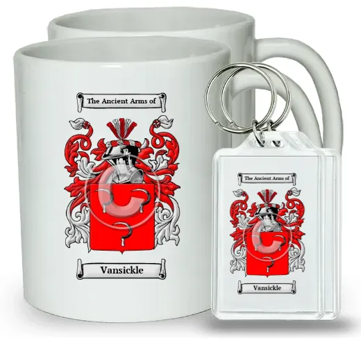 Vansickle Pair of Coffee Mugs and Pair of Keychains