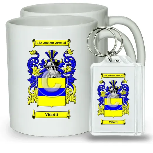 Vidotti Pair of Coffee Mugs and Pair of Keychains