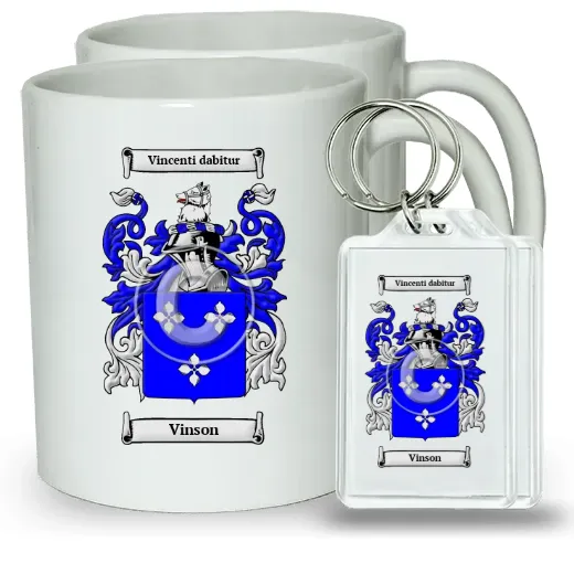 Vinson Pair of Coffee Mugs and Pair of Keychains