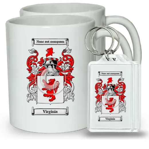 Virginia Pair of Coffee Mugs and Pair of Keychains