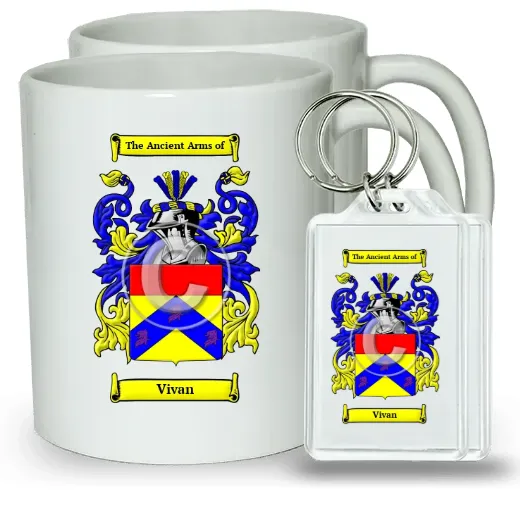 Vivan Pair of Coffee Mugs and Pair of Keychains