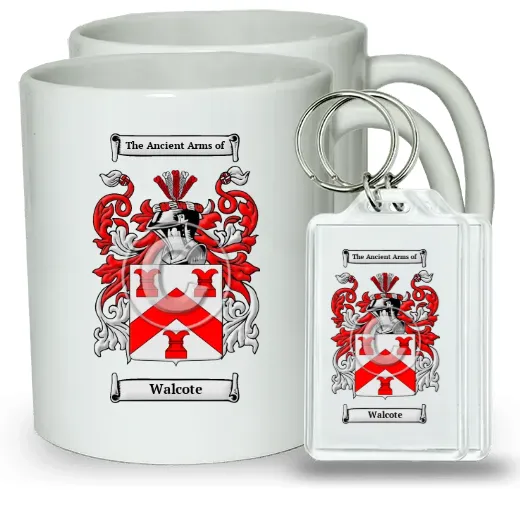 Walcote Pair of Coffee Mugs and Pair of Keychains