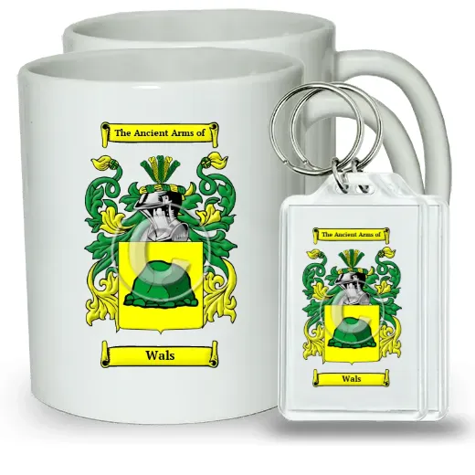 Wals Pair of Coffee Mugs and Pair of Keychains