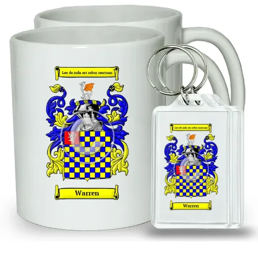 Warren Pair of Coffee Mugs and Pair of Keychains