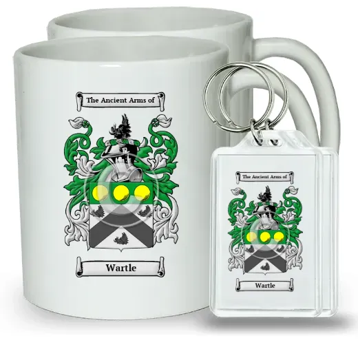 Wartle Pair of Coffee Mugs and Pair of Keychains