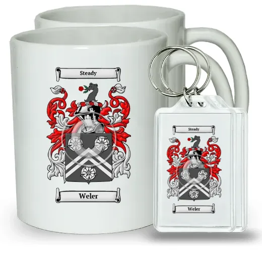 Weler Pair of Coffee Mugs and Pair of Keychains