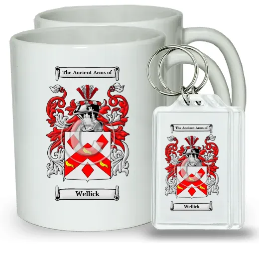 Wellick Pair of Coffee Mugs and Pair of Keychains