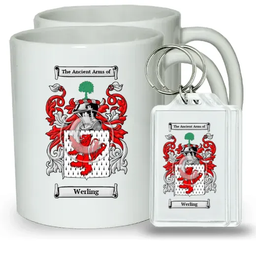 Werling Pair of Coffee Mugs and Pair of Keychains