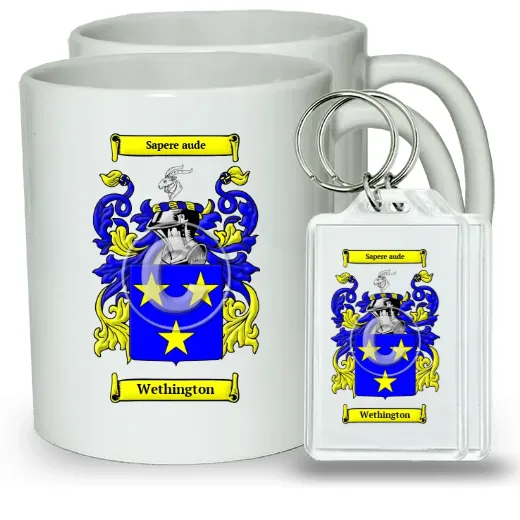 Wethington Pair of Coffee Mugs and Pair of Keychains