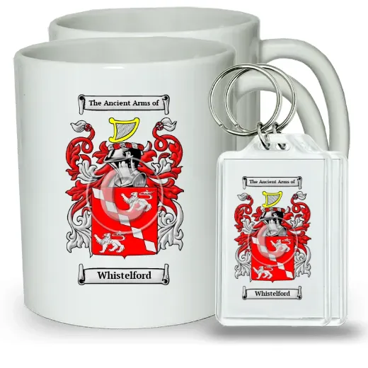 Whistelford Pair of Coffee Mugs and Pair of Keychains