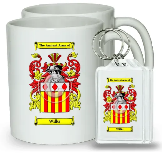 Wilks Pair of Coffee Mugs and Pair of Keychains