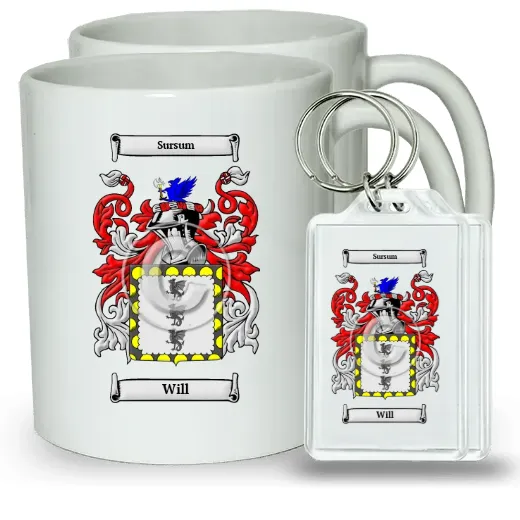 Will Pair of Coffee Mugs and Pair of Keychains