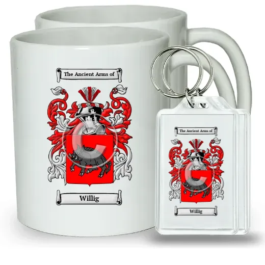 Willig Pair of Coffee Mugs and Pair of Keychains
