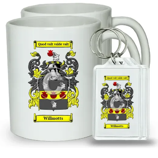 Willmotts Pair of Coffee Mugs and Pair of Keychains