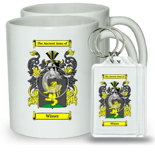 Wisser Pair of Coffee Mugs and Pair of Keychains