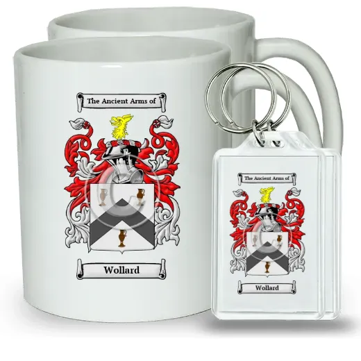Wollard Pair of Coffee Mugs and Pair of Keychains