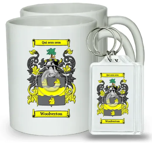 Woolverton Pair of Coffee Mugs and Pair of Keychains