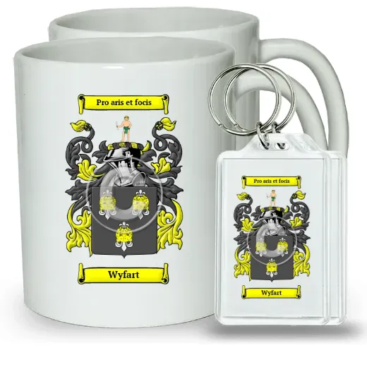 Wyfart Pair of Coffee Mugs and Pair of Keychains