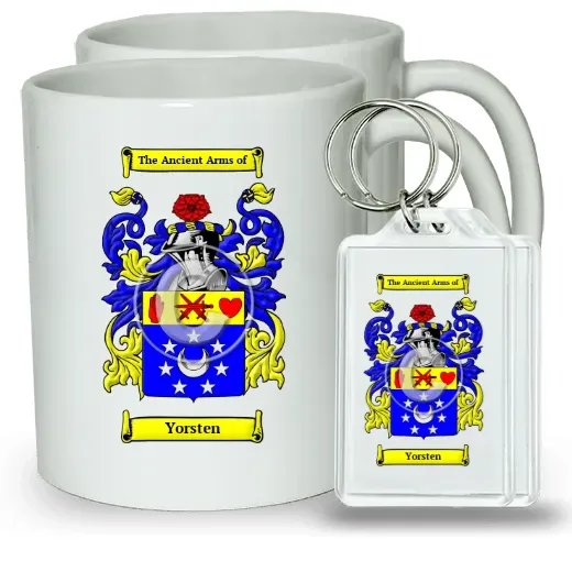 Yorsten Pair of Coffee Mugs and Pair of Keychains