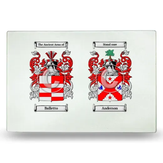 Double Coat of Arms Glass Cutting Board