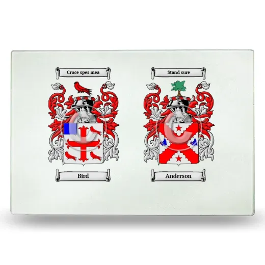Double Coat of Arms Glass Cutting Board