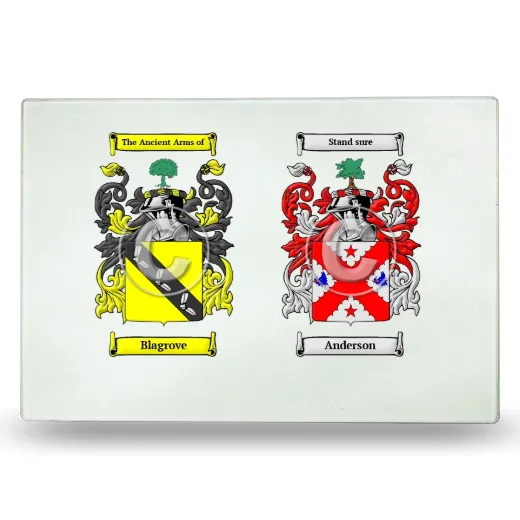 Double Coat of Arms Glass Cutting Board