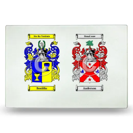 Double Coat of Arms Glass Cutting Board
