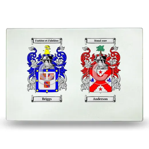 Double Coat of Arms Glass Cutting Board