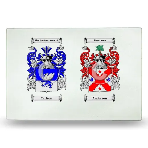 Double Coat of Arms Glass Cutting Board