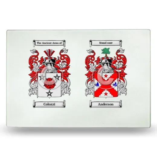 Double Coat of Arms Glass Cutting Board