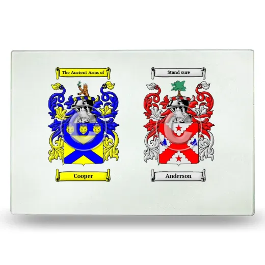 Double Coat of Arms Glass Cutting Board