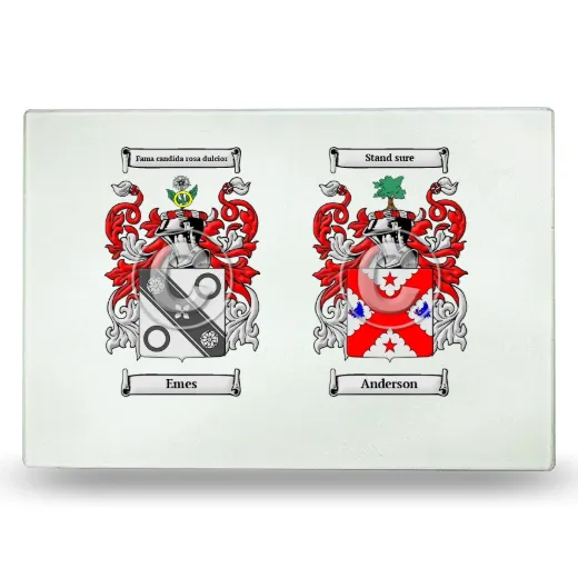 Double Coat of Arms Glass Cutting Board
