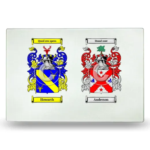 Double Coat of Arms Glass Cutting Board