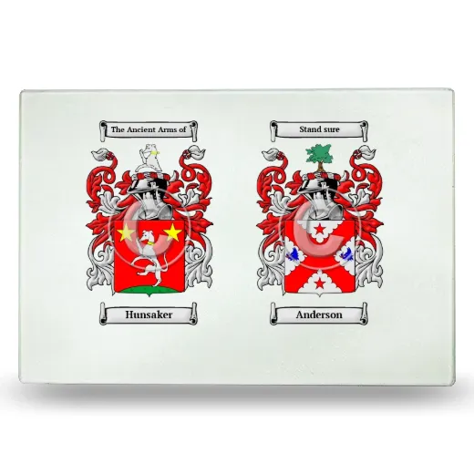 Double Coat of Arms Glass Cutting Board