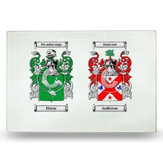 Double Coat of Arms Glass Cutting Board