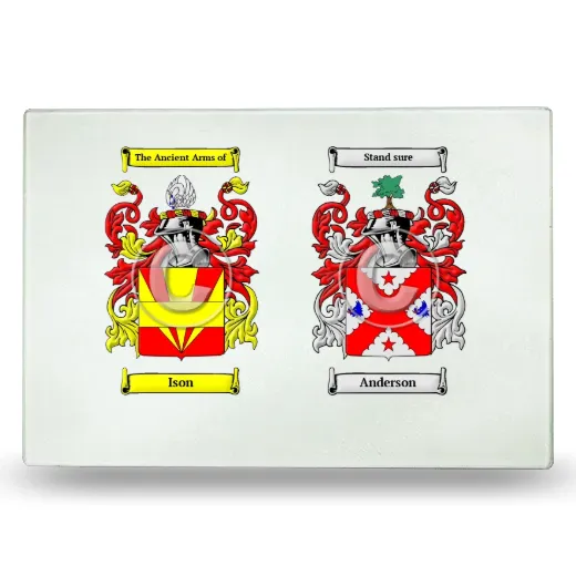 Double Coat of Arms Glass Cutting Board